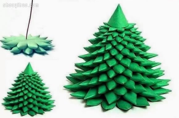 簡單折紙立體圣誕樹手工制作圖解教程 -  rpnrmr.com