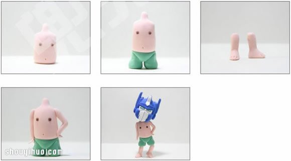 擎天柱/戴面具小男孩軟陶粘土公仔手工制作 -  rpnrmr.com