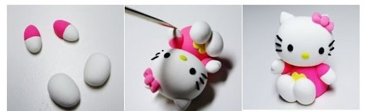 Hello Kitty貓咪軟陶公仔粘土玩偶手工制作 -  rpnrmr.com
