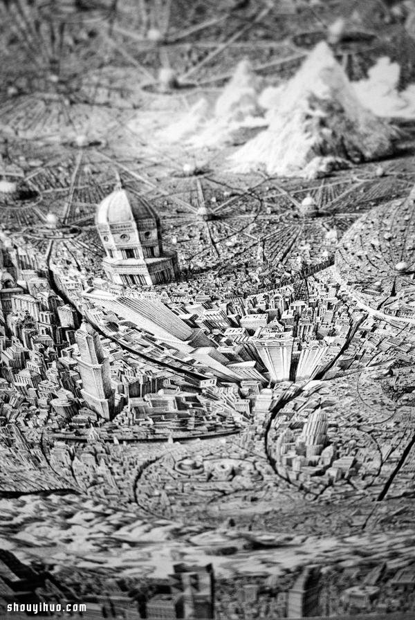 Ben Sack 用針管筆畫出外星都市般奇幻世界 -  rpnrmr.com