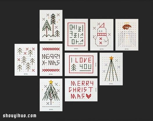 毛線+卡紙 DIY手工制作圣誕生日祝福賀卡 -  rpnrmr.com