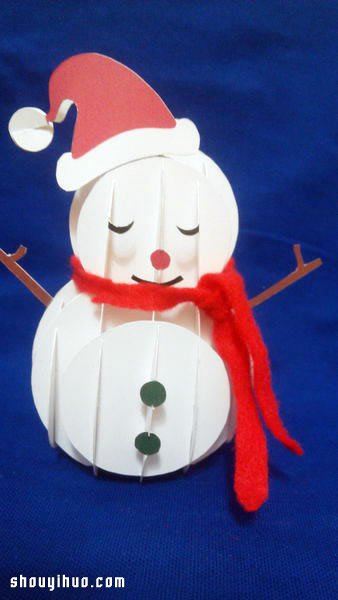立體紙雕圣誕雪人DIY手工制作圖解教程 -  rpnrmr.com
