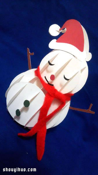 立體紙雕圣誕雪人DIY手工制作圖解教程 -  rpnrmr.com