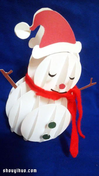 立體紙雕圣誕雪人DIY手工制作圖解教程 -  rpnrmr.com