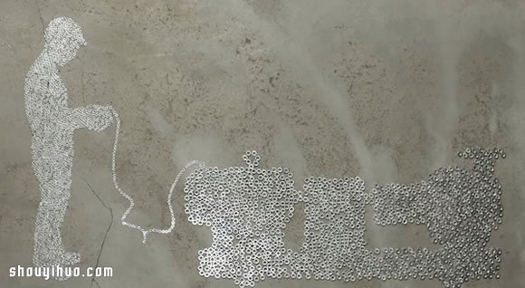 螺帽當(dāng)做像素 拼湊DIY具體的圖案 -  rpnrmr.com