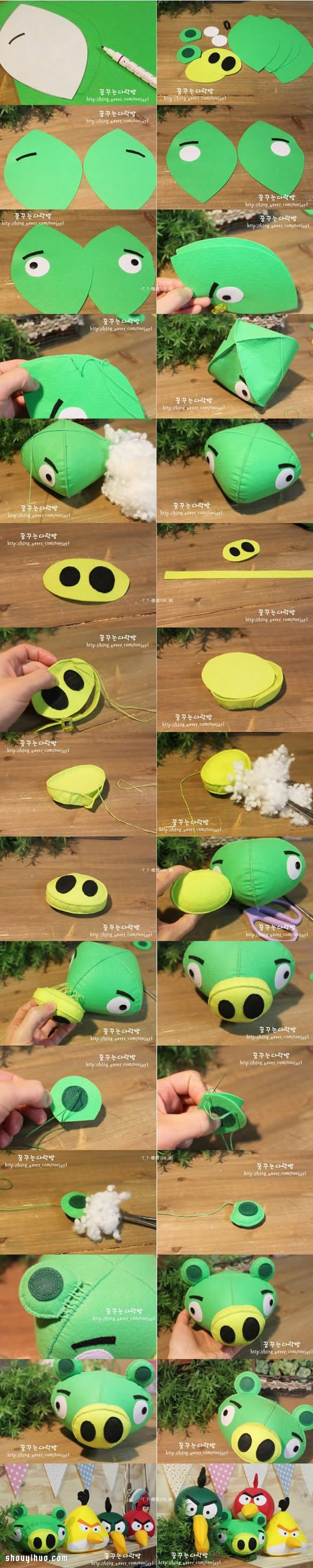 “憤怒的小鳥”大豬頭布藝玩具DIY手工制作 -  rpnrmr.com