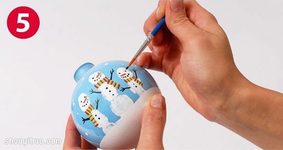 圣誕雪人玻璃球掛飾DIY手工制作圖解教程 -  rpnrmr.com
