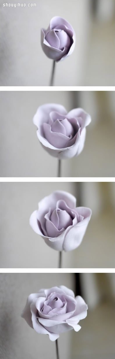 軟陶玫瑰花DIY 漂亮手工花手工制作圖解教程 -  rpnrmr.com