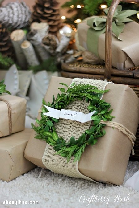 森系禮物包裝DIY 漂亮花環(huán)包裝裝飾手工制作 -  rpnrmr.com