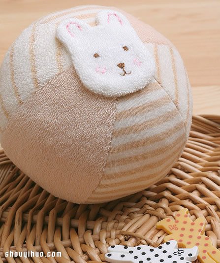 可愛兔臉布藝球玩具DIY 布藝球飾品手工制作 -  rpnrmr.com