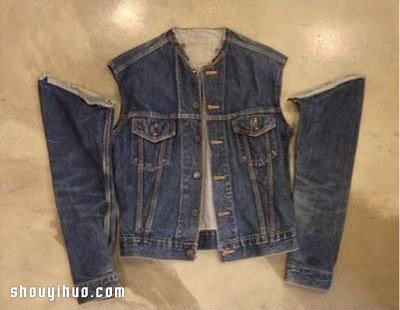 舊牛仔外套+毛衣 手工改造DIY個(gè)性保暖外套 -  rpnrmr.com