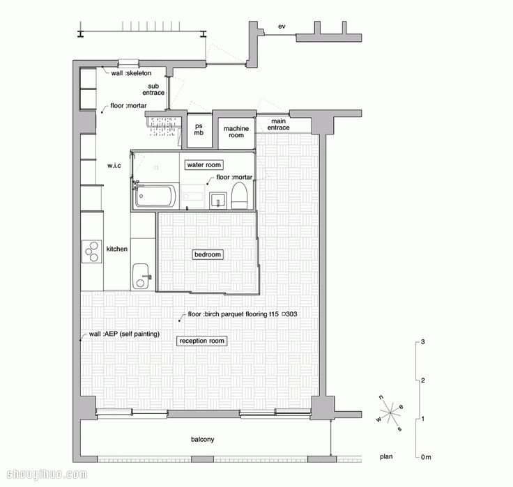 分區(qū)+平行視線 充分利用空間單身公寓裝修 -  rpnrmr.com