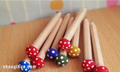 自制治愈系小蘑菇鉛筆創(chuàng)意手工制作圖解教程 -  rpnrmr.com