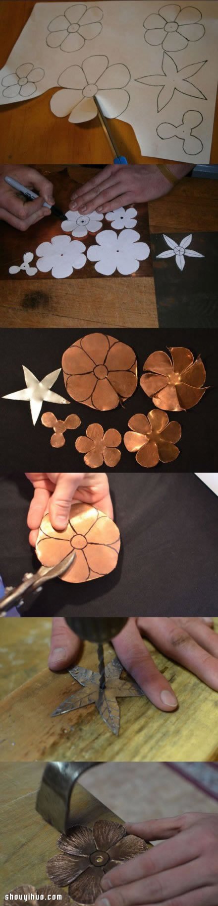 銅片制作玫瑰花 銅質(zhì)玫瑰花手工DIY教程 -  rpnrmr.com