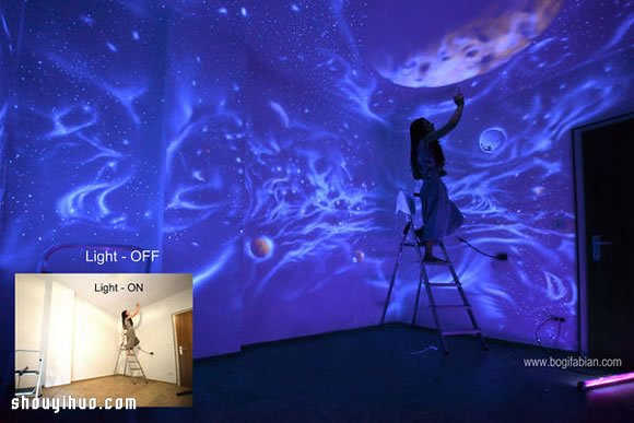 神奇的墻面夜光彩繪 關(guān)燈就變成奇幻世界！ -  rpnrmr.com