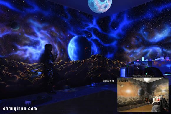 神奇的墻面夜光彩繪 關(guān)燈就變成奇幻世界！ -  rpnrmr.com