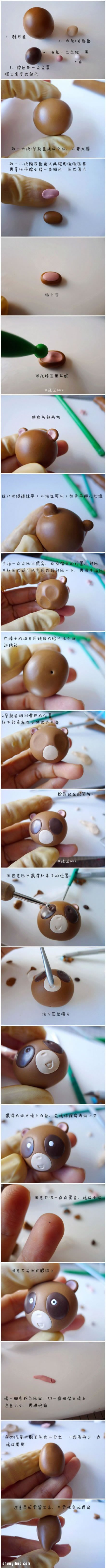 可愛貍貓軟陶公仔DIY手工制作圖解教程 -  rpnrmr.com