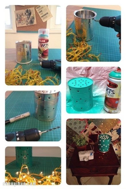 奶粉罐鐵罐廢物利用手工制作DIY漂亮小夜燈 -  rpnrmr.com