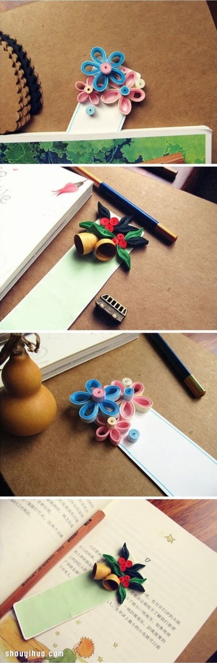 超漂亮的手工卷紙衍紙花朵書簽作品 -  rpnrmr.com