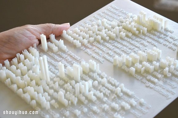 利用3D打印技術(shù)把字體排列成模擬都市景觀 -  rpnrmr.com