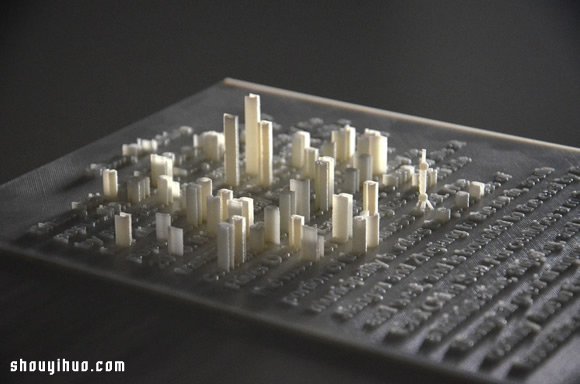 利用3D打印技術(shù)把字體排列成模擬都市景觀 -  rpnrmr.com