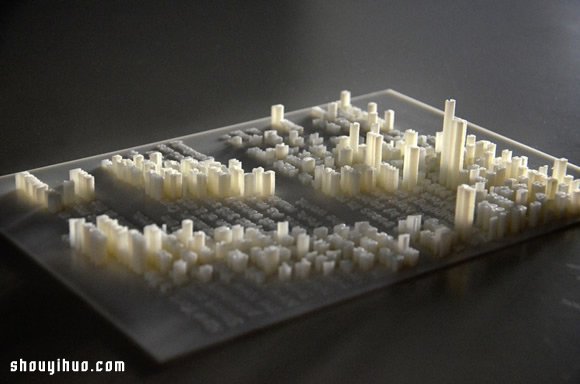 利用3D打印技術(shù)把字體排列成模擬都市景觀 -  rpnrmr.com
