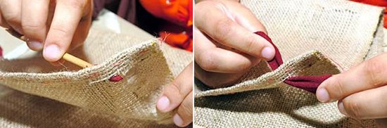 利用舊衣服和麻布DIY手工制作腳墊地毯教程 -  rpnrmr.com