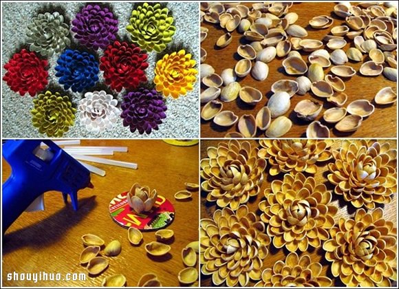 開心果殼變廢為寶DIY手工制作蓮花圖解教程 -  rpnrmr.com