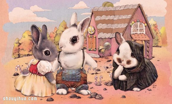 當(dāng)兔子遇上名畫 插畫家Shae的治愈系手繪 -  rpnrmr.com
