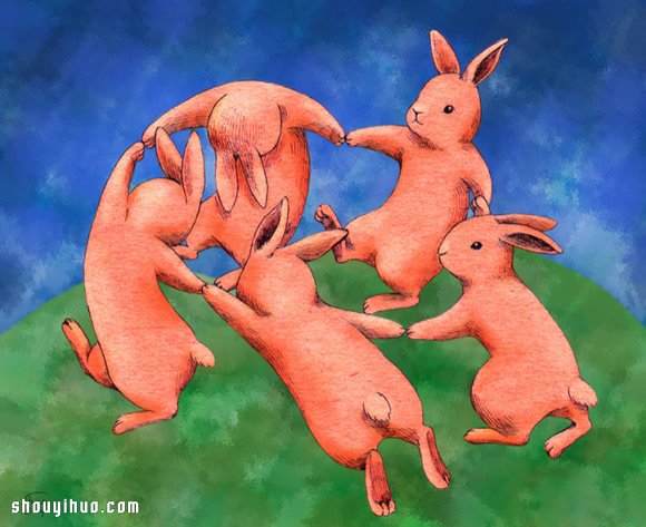 當(dāng)兔子遇上名畫 插畫家Shae的治愈系手繪 -  rpnrmr.com