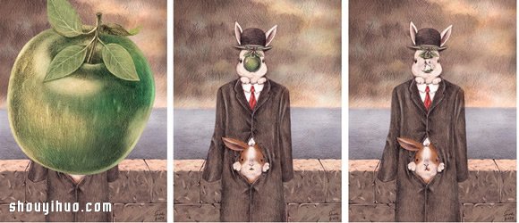 當(dāng)兔子遇上名畫 插畫家Shae的治愈系手繪 -  rpnrmr.com