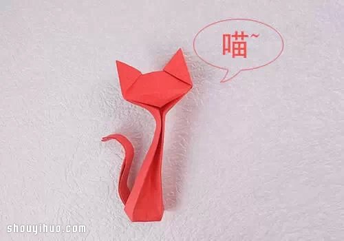 手工折紙可愛貓咪圖解 逼真貓咪的折法教程 -  rpnrmr.com