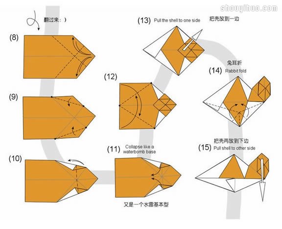 蝸牛的折法圖解 手工折紙蝸牛步驟教程 -  rpnrmr.com