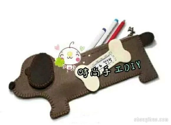 可愛狗狗造型手工布藝筆袋DIY制作帶圖紙 -  rpnrmr.com