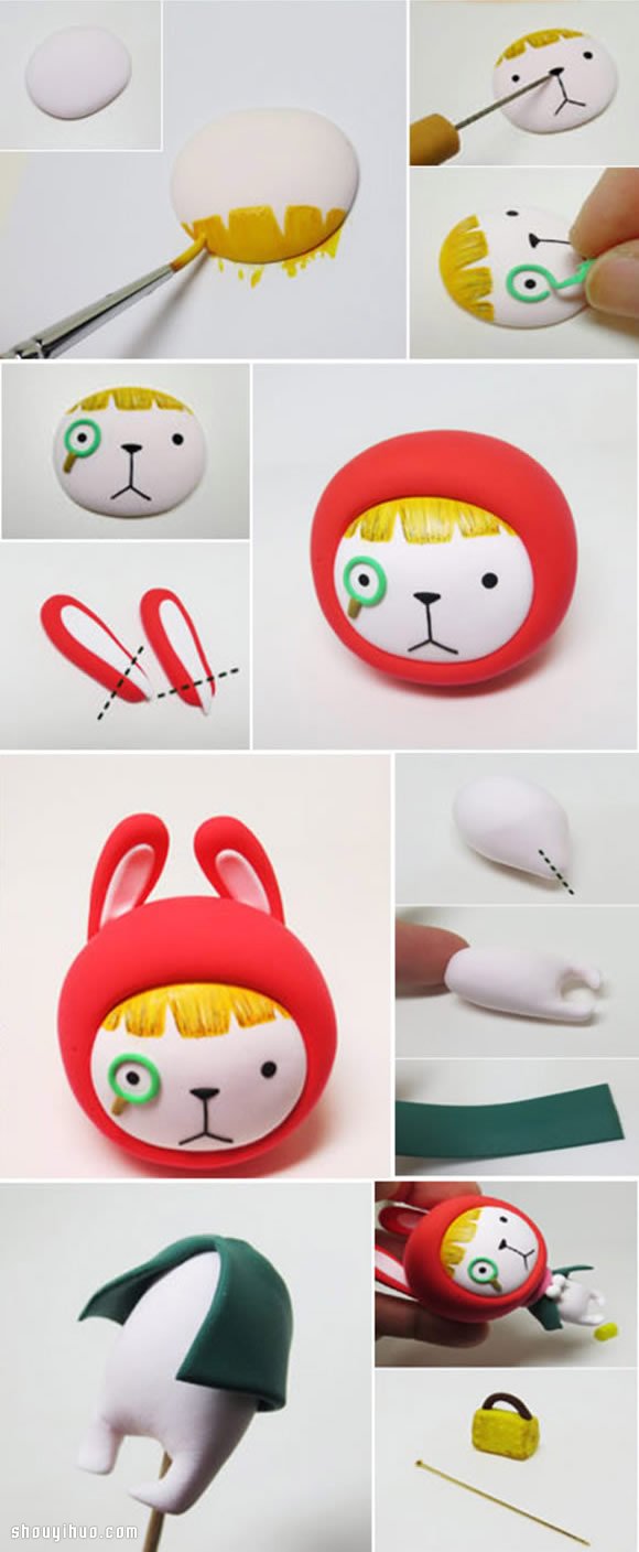 粘土手工制作可愛魔術(shù)師兔子玩偶 -  rpnrmr.com