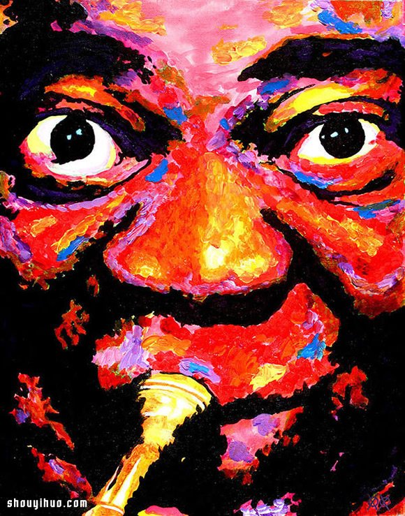 John Bramblit 盲人畫師靠觸覺繪出的畫作 -  rpnrmr.com