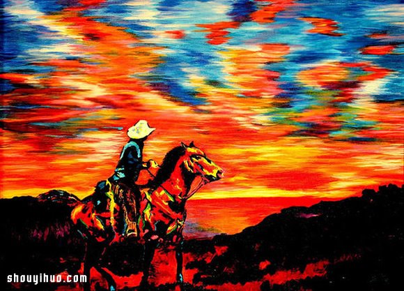 John Bramblit 盲人畫師靠觸覺繪出的畫作 -  rpnrmr.com