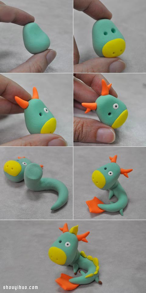 粘土軟陶手工制作卡通版中國(guó)龍圖解教程 -  rpnrmr.com