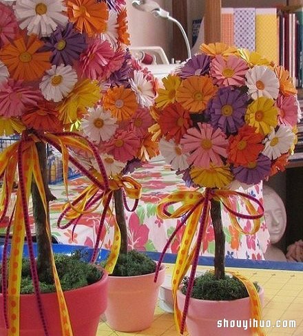 卡紙手工制作紙花盆栽 假花盆栽制作用卡紙 -  rpnrmr.com
