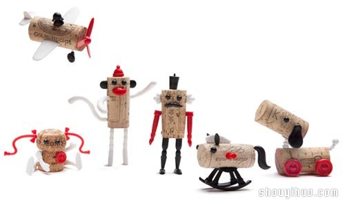 紅酒瓶塞手工DIY制作的有趣兒童玩具 -  rpnrmr.com