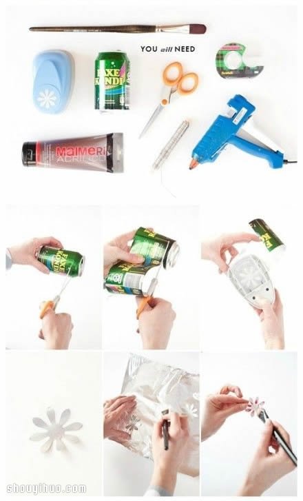 易拉罐制作漂亮手工花 DIY田園風(fēng)車筐方法 -  rpnrmr.com