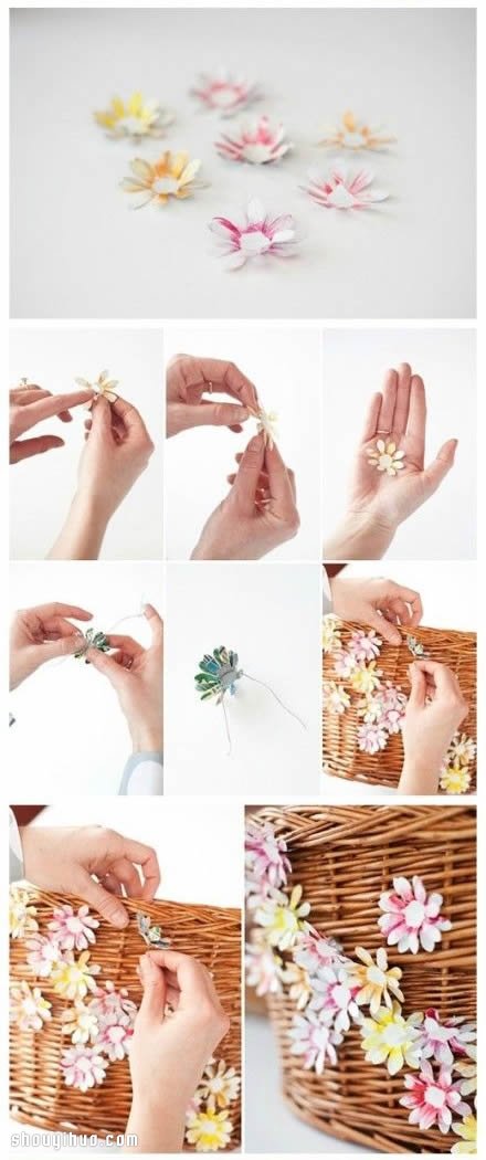 易拉罐制作漂亮手工花 DIY田園風(fēng)車筐方法 -  rpnrmr.com