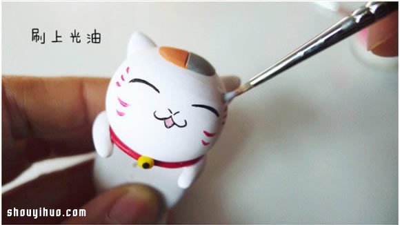 可愛招財貓軟陶玩偶DIY手工制作圖解教程 -  rpnrmr.com