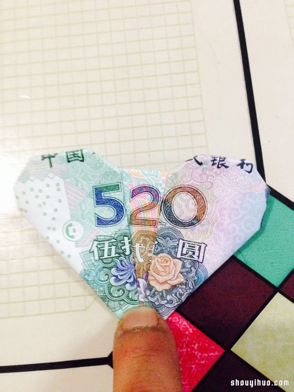 紙幣折紙520(我愛你)表白愛心的折法圖解 -  rpnrmr.com