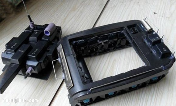 廢棄鍵盤廢物利用DIY制作坦克模型圖解教程 -  rpnrmr.com
