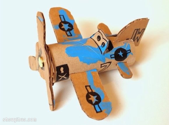 衛(wèi)生紙卷筒和瓦楞紙 手工制作小飛機(jī)模型 -  rpnrmr.com