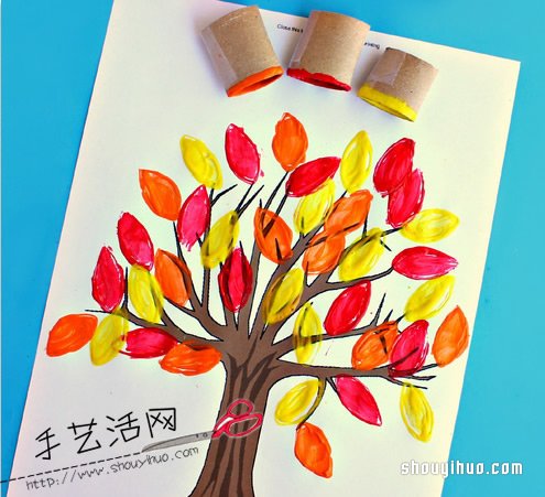 漂亮大樹的畫法 用衛(wèi)生紙卷筒很容易！ -  rpnrmr.com