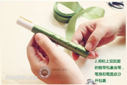 森系花朵簽到筆DIY手工制作圖解教程 -  rpnrmr.com