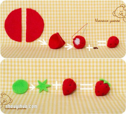 一組萌萌的不織布蛋糕甜點(diǎn)手工制作圖解教程 -  rpnrmr.com