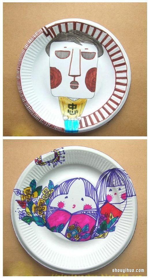 一次性蛋糕托盤當(dāng)畫布 DIY別致小手工藝品 -  rpnrmr.com